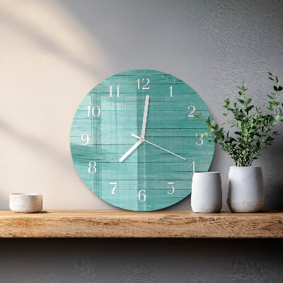 Glas wanduhr Grüne Bretter