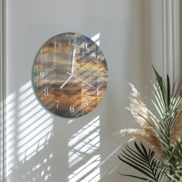 Glas wanduhr Sonnenuntergang