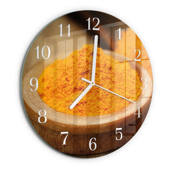 Glas wanduhr Kurkuma