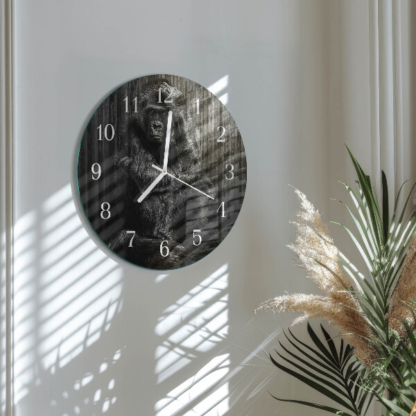 Glas wanduhr Gorilla