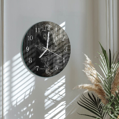 Glas wanduhr Gorilla