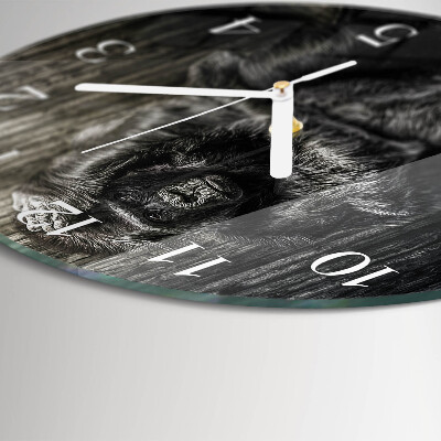 Glas wanduhr Gorilla