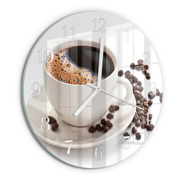 Glas wanduhr Tasse Kaffee