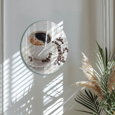 Glas wanduhr Tasse Kaffee