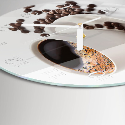 Glas wanduhr Tasse Kaffee