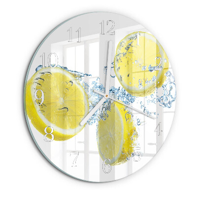 Glas wanduhr Zitronen