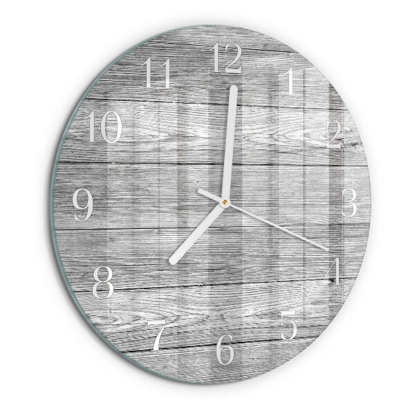 Glas wanduhr Graues Holz