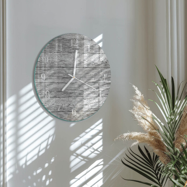 Glas wanduhr Graues Holz