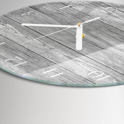Glas wanduhr Graues Holz