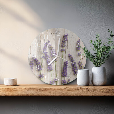 Glas wanduhr Lavendel