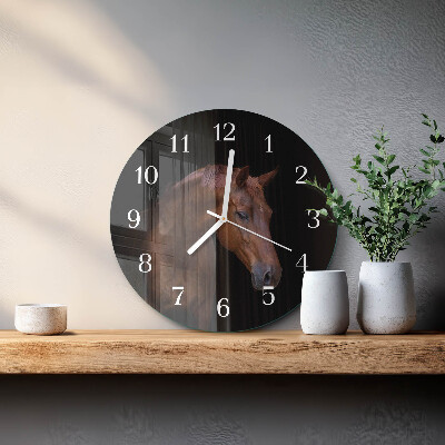 Glas wanduhr Pferd