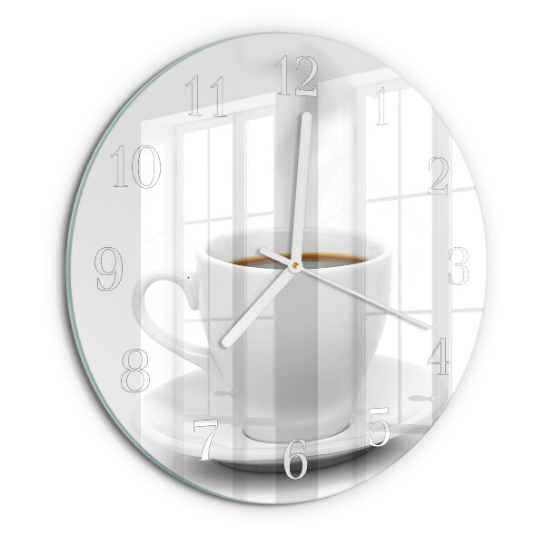 Glas wanduhr Tasse Kaffee