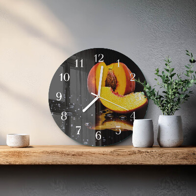 Glas wanduhr Pfirsich