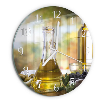 Glas wanduhr Olivenöl
