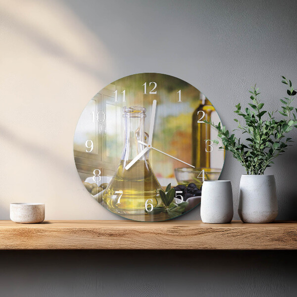 Glas wanduhr Olivenöl