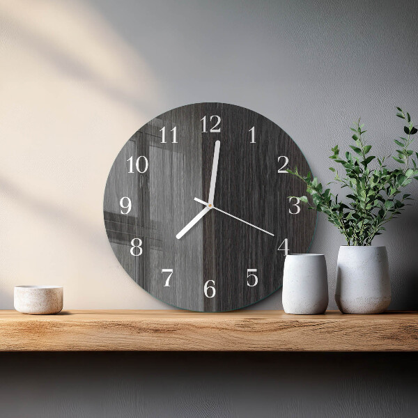 Glas wanduhr Holz