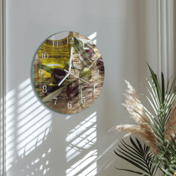 Glas wanduhr Olivenöl