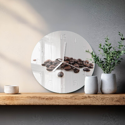 Glas wanduhr Kaffeebohnen