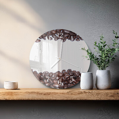 Glas wanduhr Kaffeebohnen