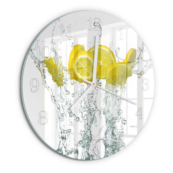 Glas wanduhr Wasser mit Zitrone