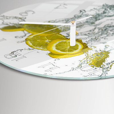 Glas wanduhr Wasser mit Zitrone