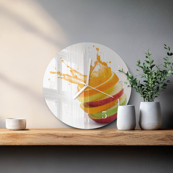 Glas wanduhr Obst