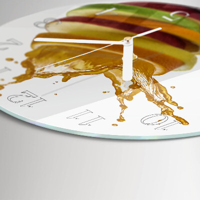 Glas wanduhr Obst