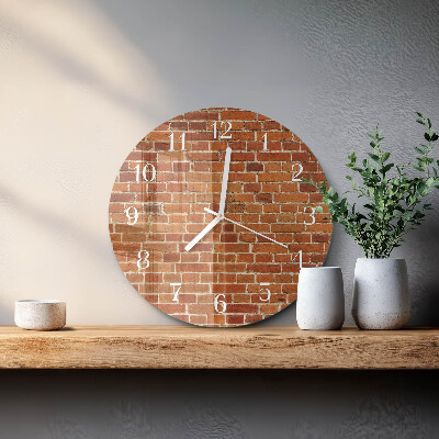 Glas wanduhr Ziegelmauer