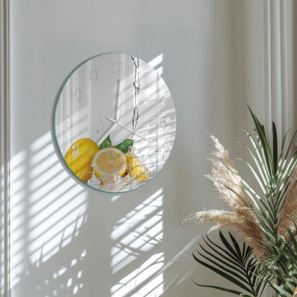 Glas wanduhr Zitronen