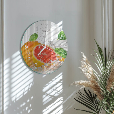 Glas wanduhr Grapefruit