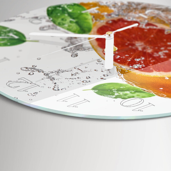 Glas wanduhr Grapefruit