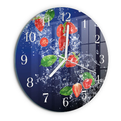 Glas wanduhr Erdbeeren