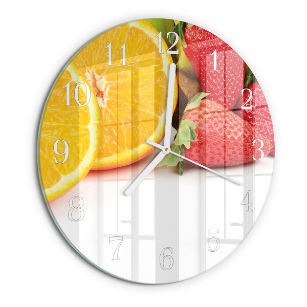 Glas wanduhr Obst
