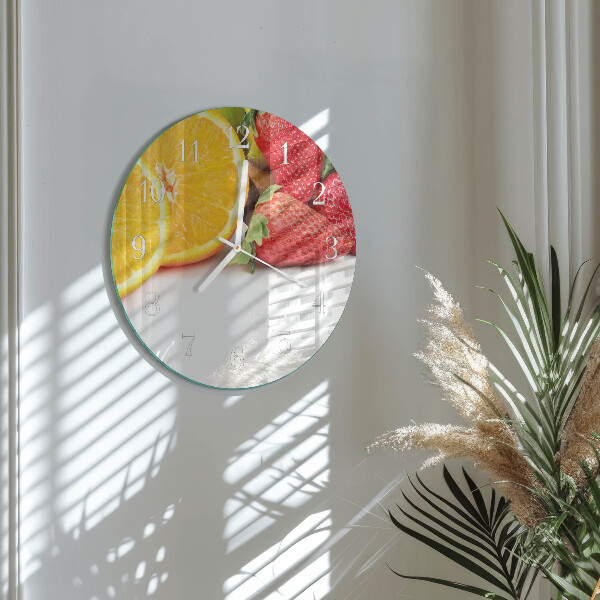 Glas wanduhr Obst