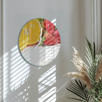 Glas wanduhr Obst