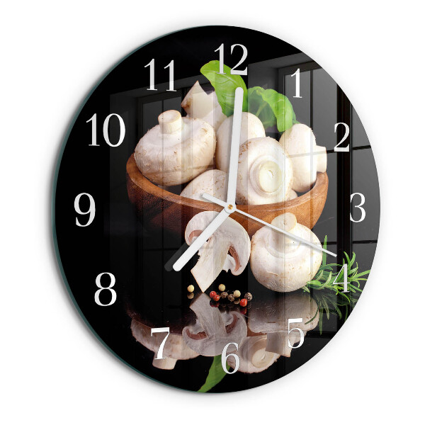 Glas wanduhr Pilze