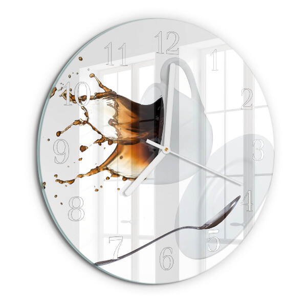 Glas wanduhr Tasse Kaffee