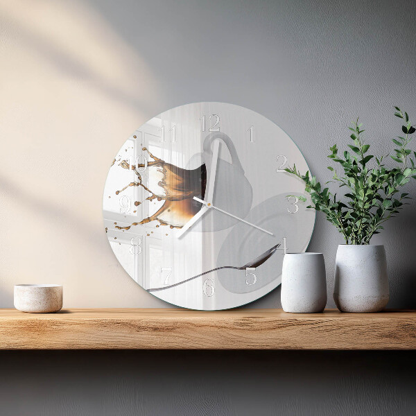 Glas wanduhr Tasse Kaffee