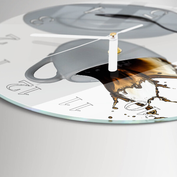 Glas wanduhr Tasse Kaffee