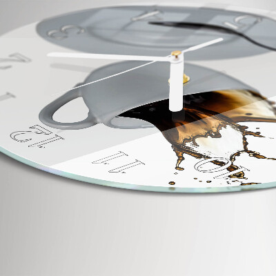 Glas wanduhr Tasse Kaffee