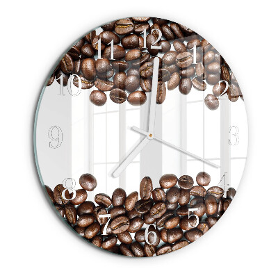 Glas wanduhr Kaffeebohnen