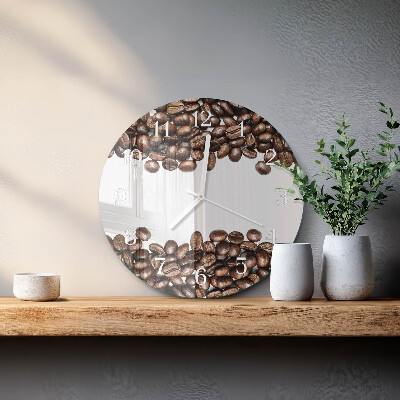Glas wanduhr Kaffeebohnen