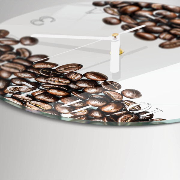 Glas wanduhr Kaffeebohnen