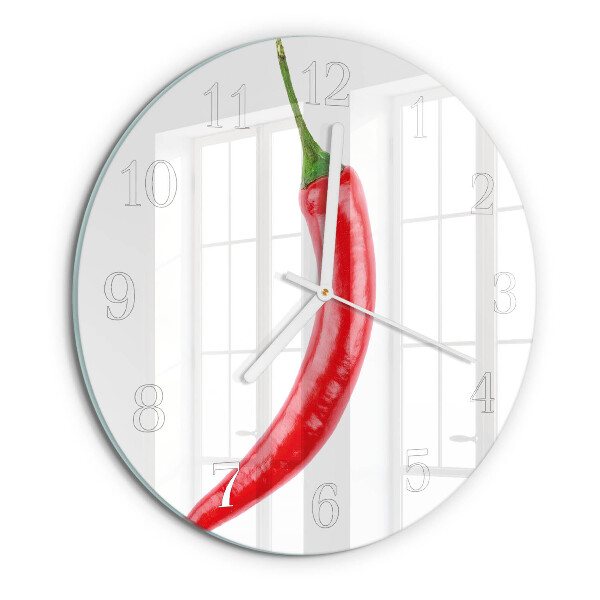 Glas wanduhr Chili-Pfeffer