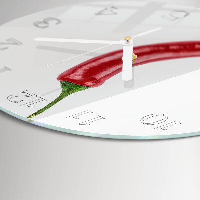 Glas wanduhr Chili-Pfeffer