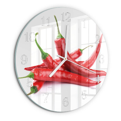 Glas wanduhr Chilischoten