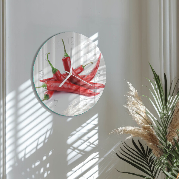 Glas wanduhr Chilischoten