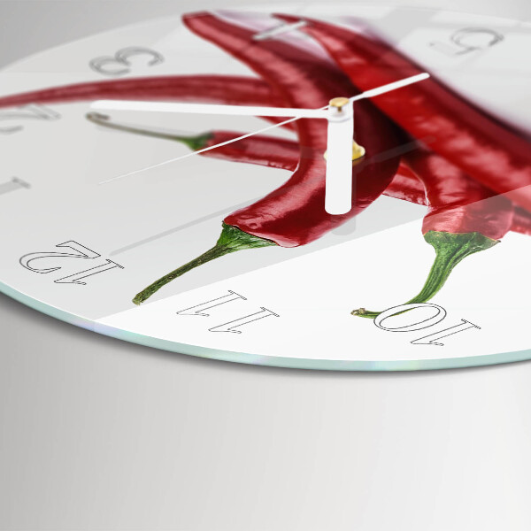 Glas wanduhr Chilischoten