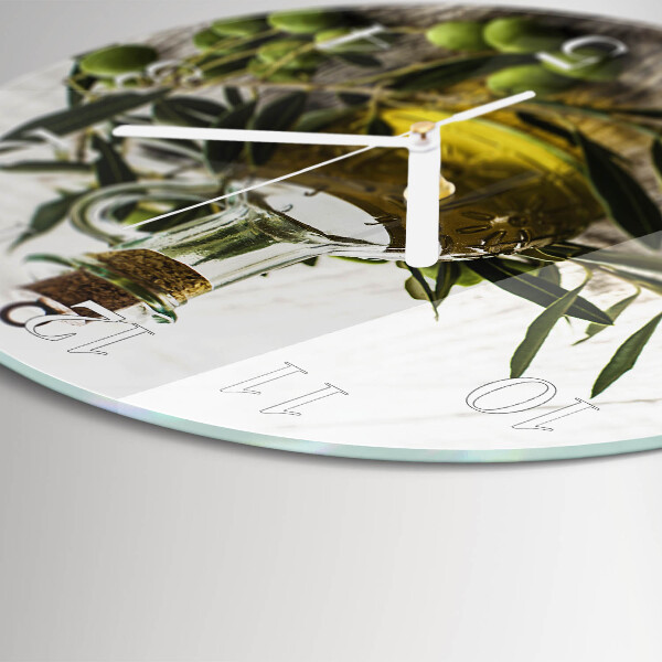Glas wanduhr Olivenöl