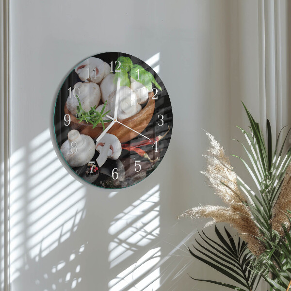 Glas wanduhr Pilze